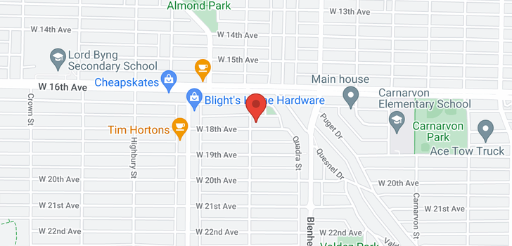 map of 3485 W 18TH AVENUE
